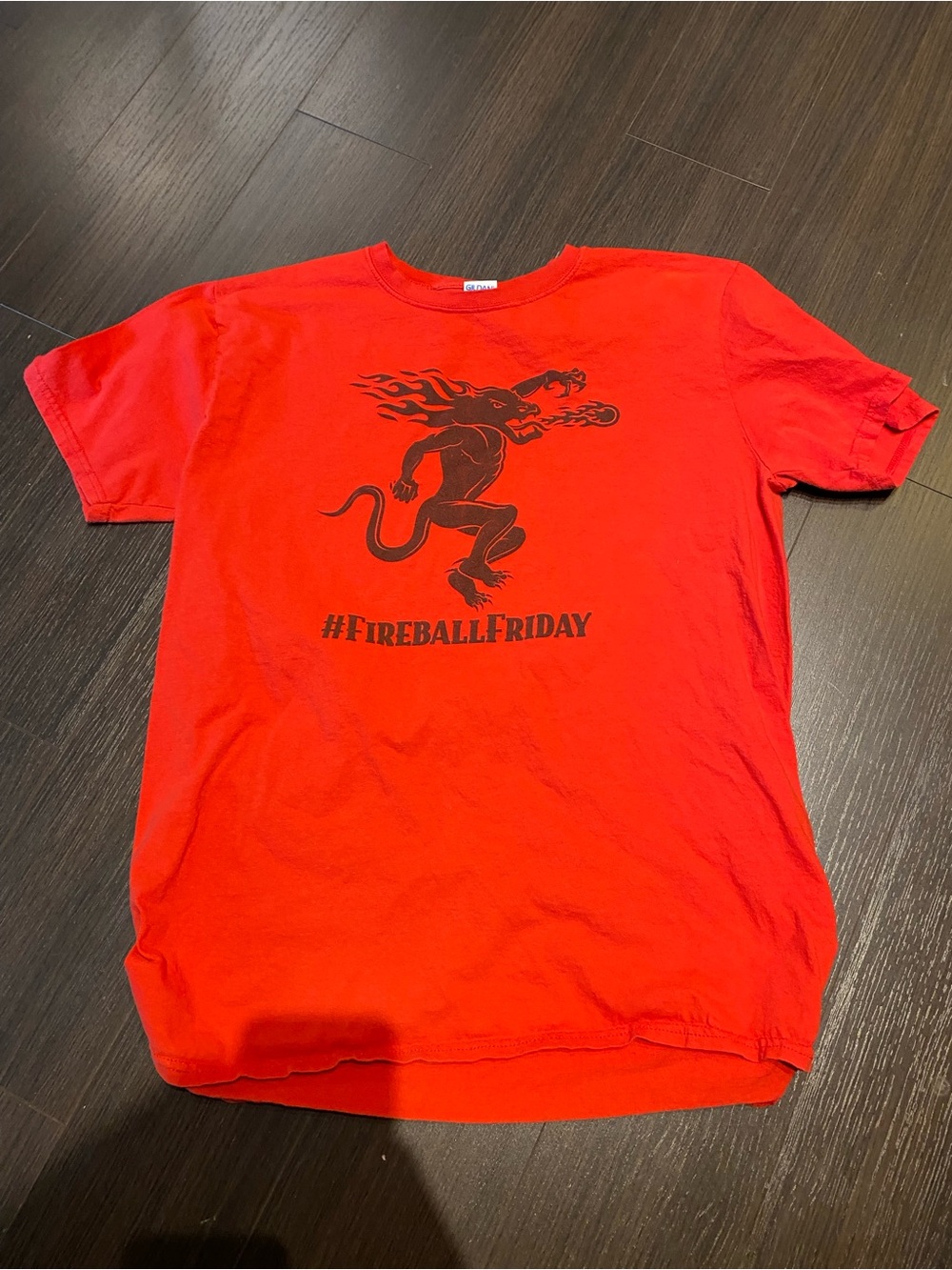 Fireball #FireballFriday Large Red T-Shirt
